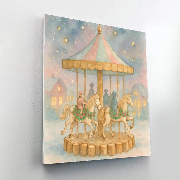 Starlit Pine Carousel Painting by numbers kit