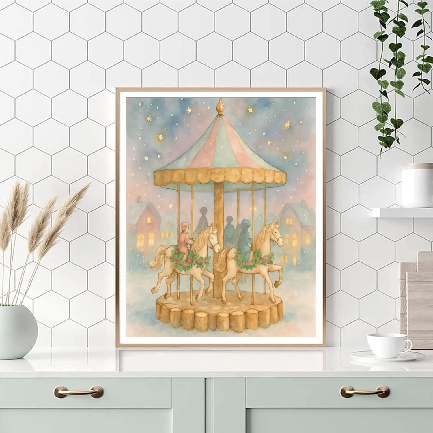 Starlit Pine Carousel Painting by numbers kit