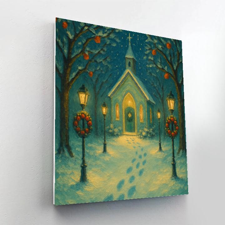 Snow Chapel Orchard Path paint by numbers