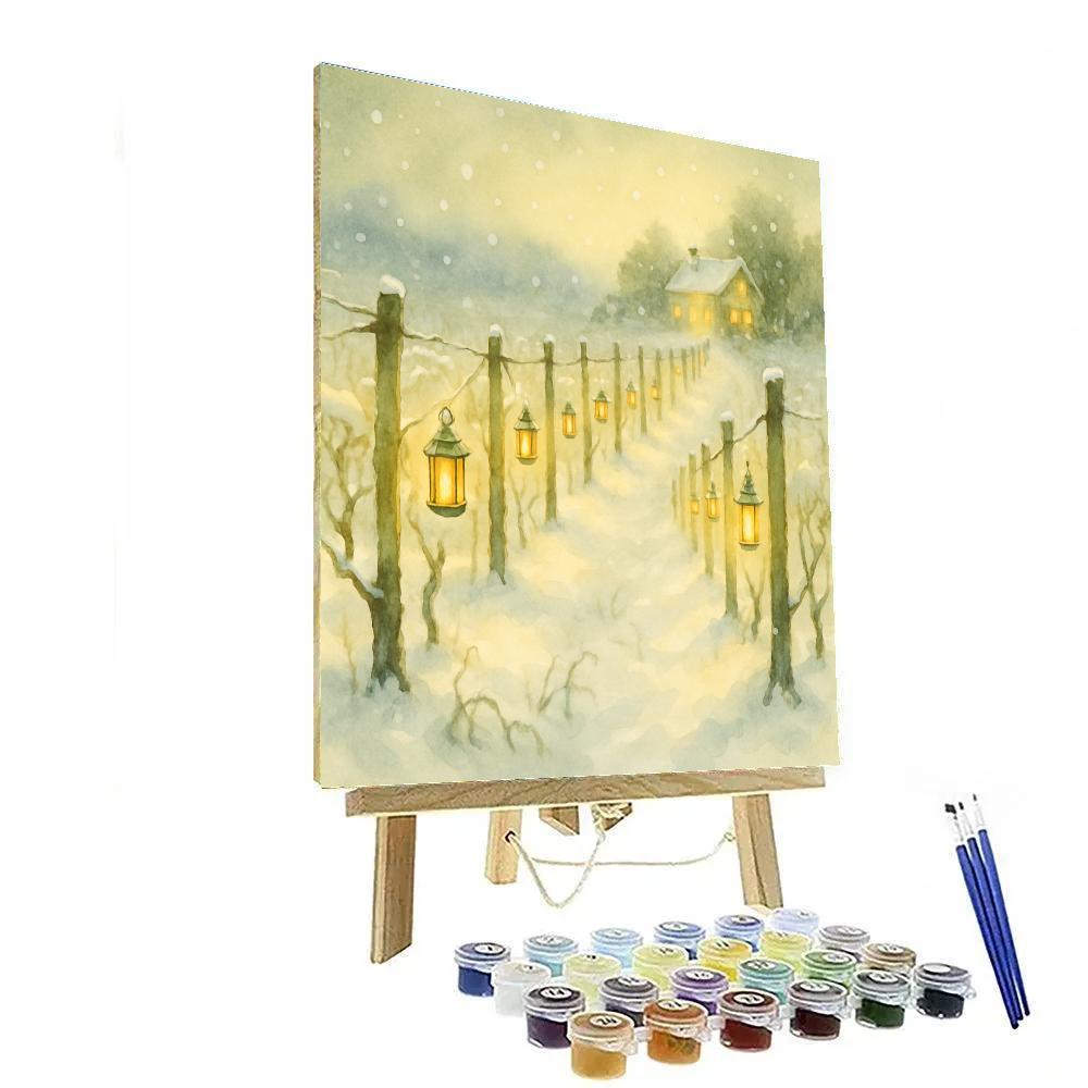 Winter Lantern Vineyard paint by numbers