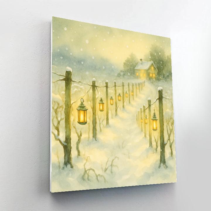Winter Lantern Vineyard paint by numbers