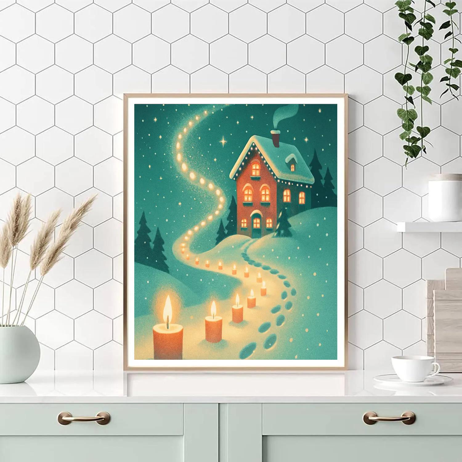 Candle Path Mountain Inn Paint by numbers art