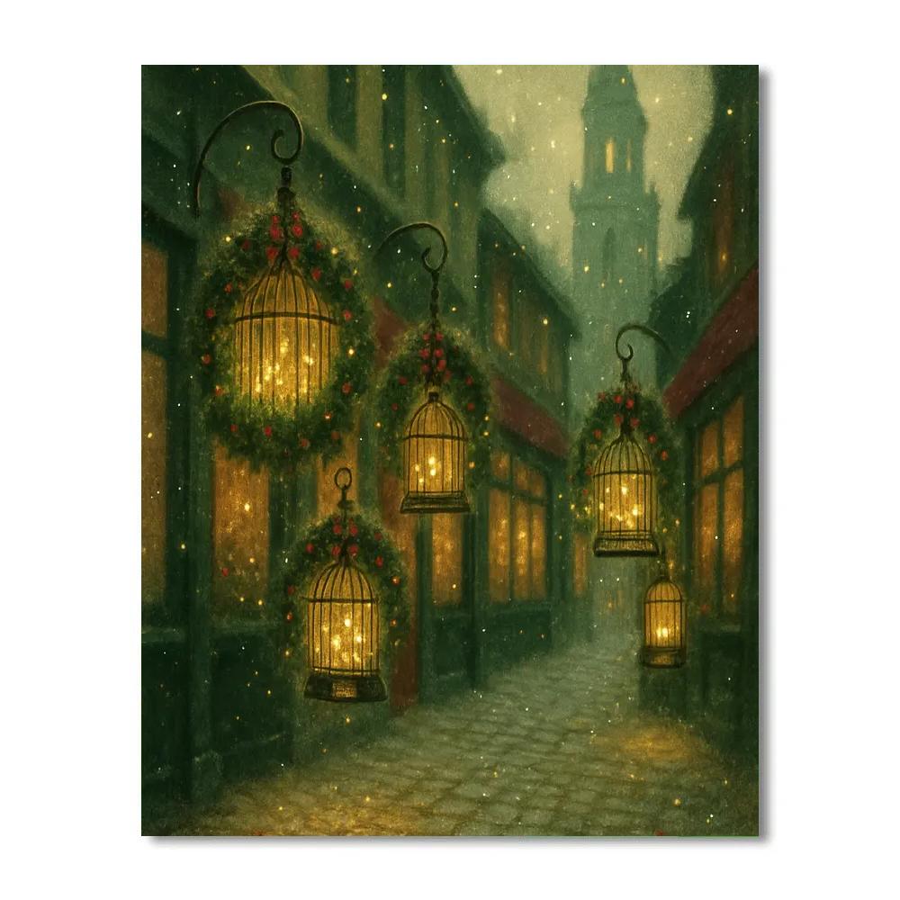 Snowy Aviary Market Lane paint by color