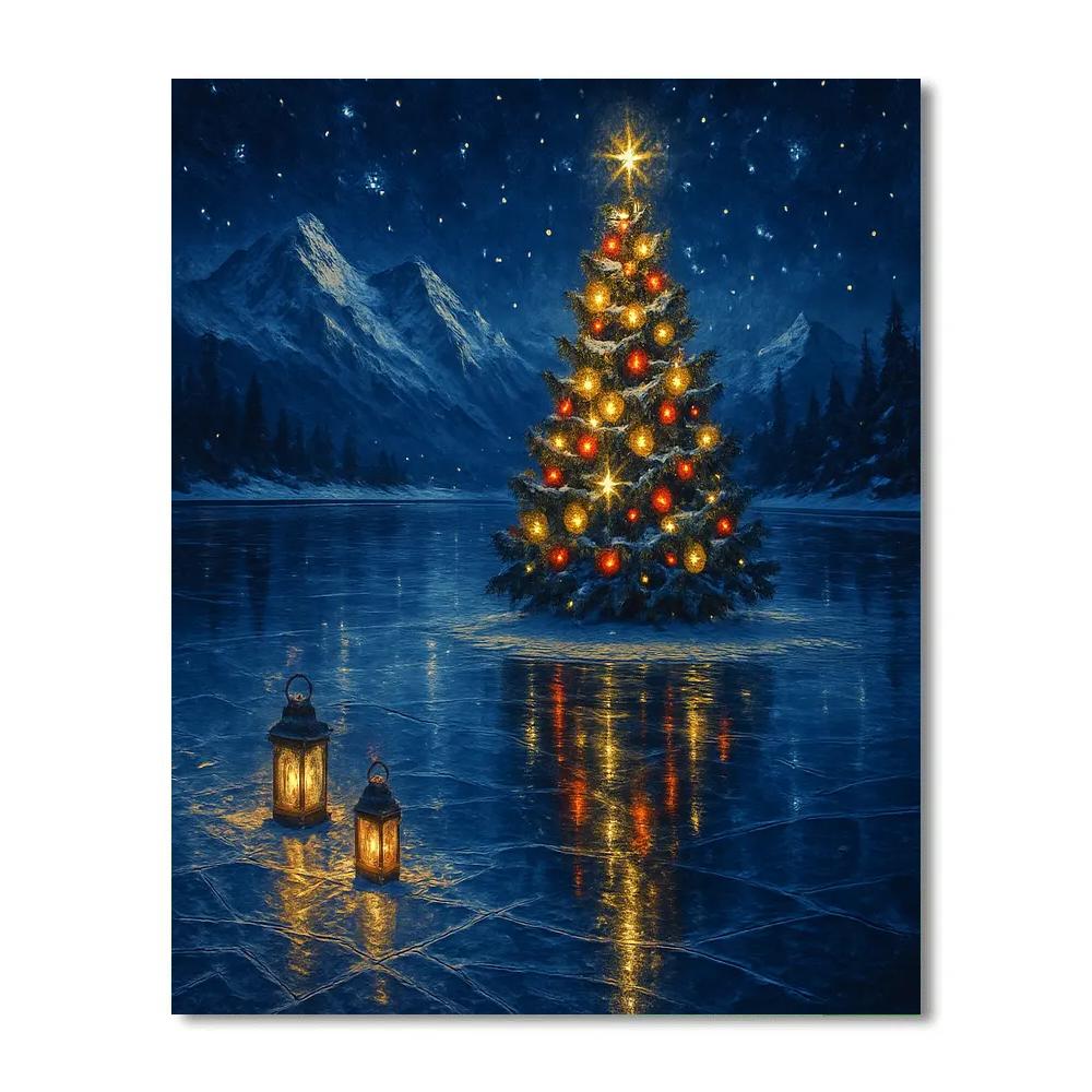 Star Mirror Alpine Lake DIY paint by numbers