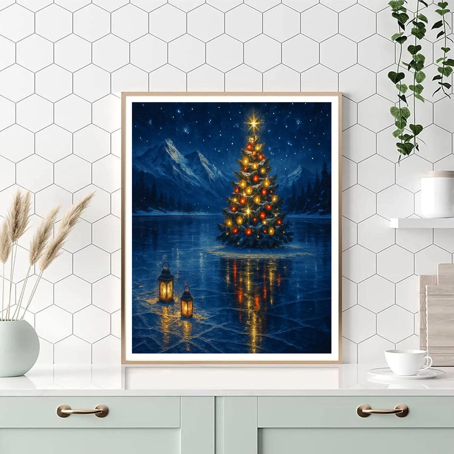 Star Mirror Alpine Lake DIY paint by numbers