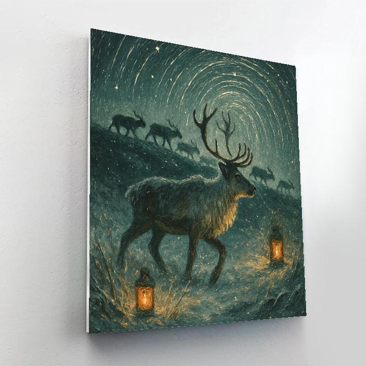 Caribou Star Trail Crossing Painting by numbers kit