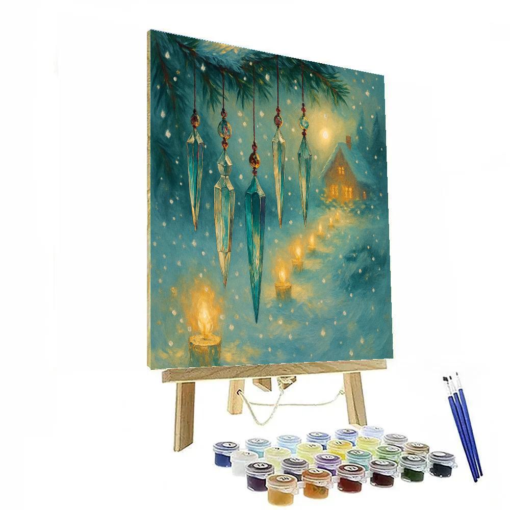 Crystal Pine Chime Garden painting number kit