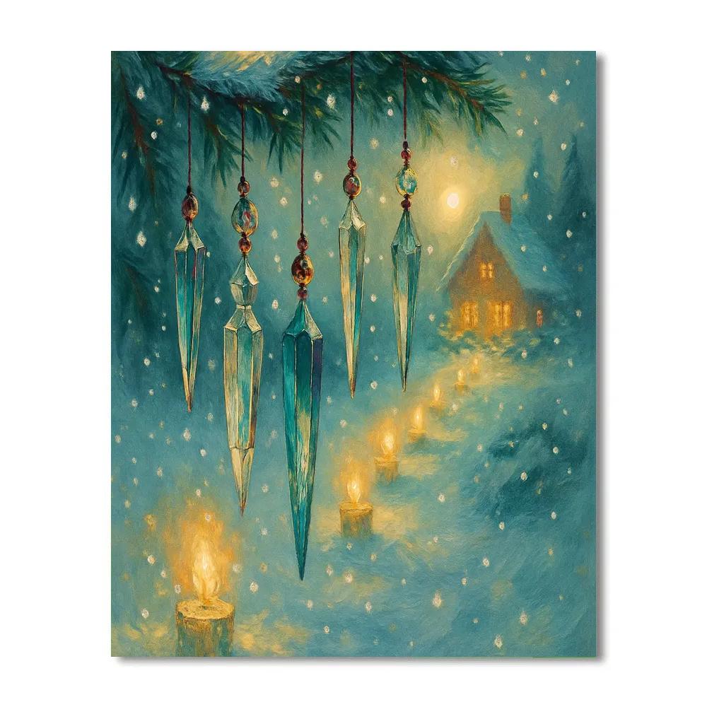 Crystal Pine Chime Garden painting number kit