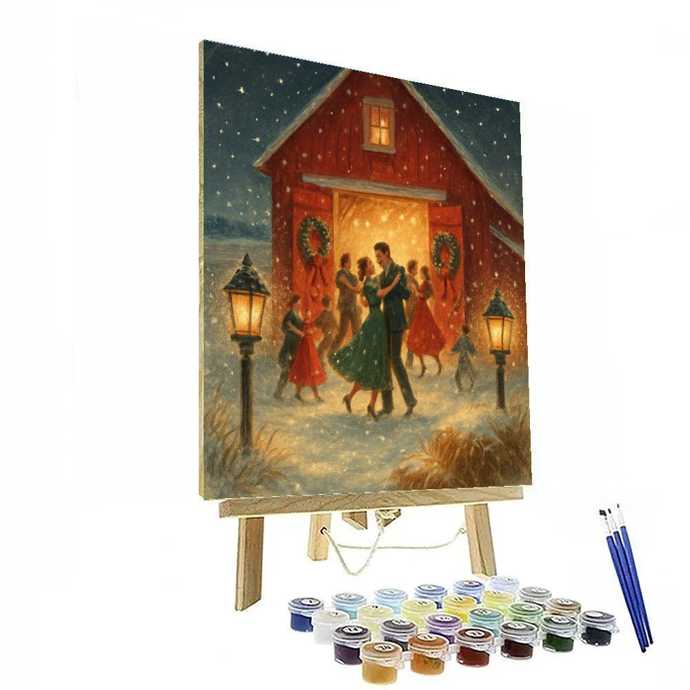 Moonlit Red Barn Revel Numbered painting kits