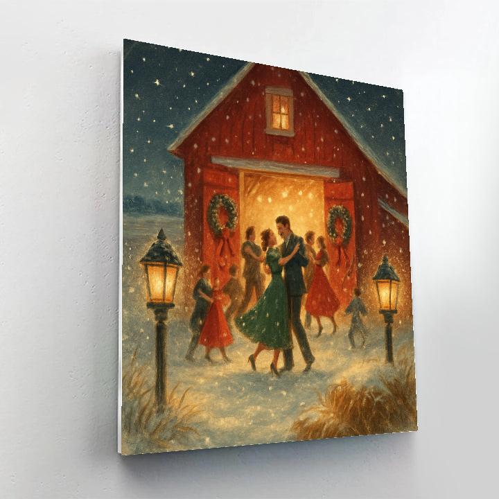 Moonlit Red Barn Revel Numbered painting kits
