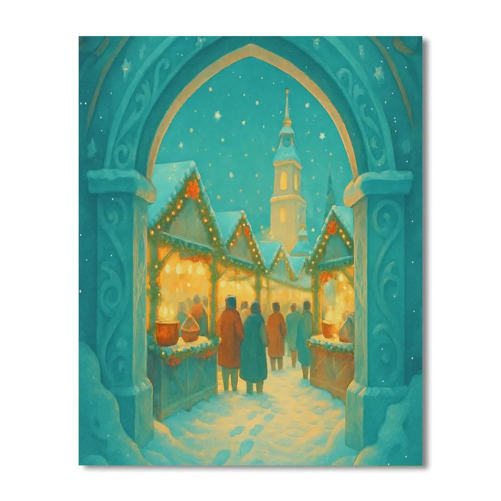 Frost Gate Winter Market DIY paint by numbers