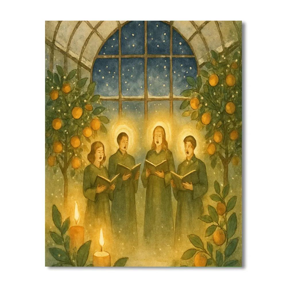 Snowbound Greenhouse Choir paint by numbers