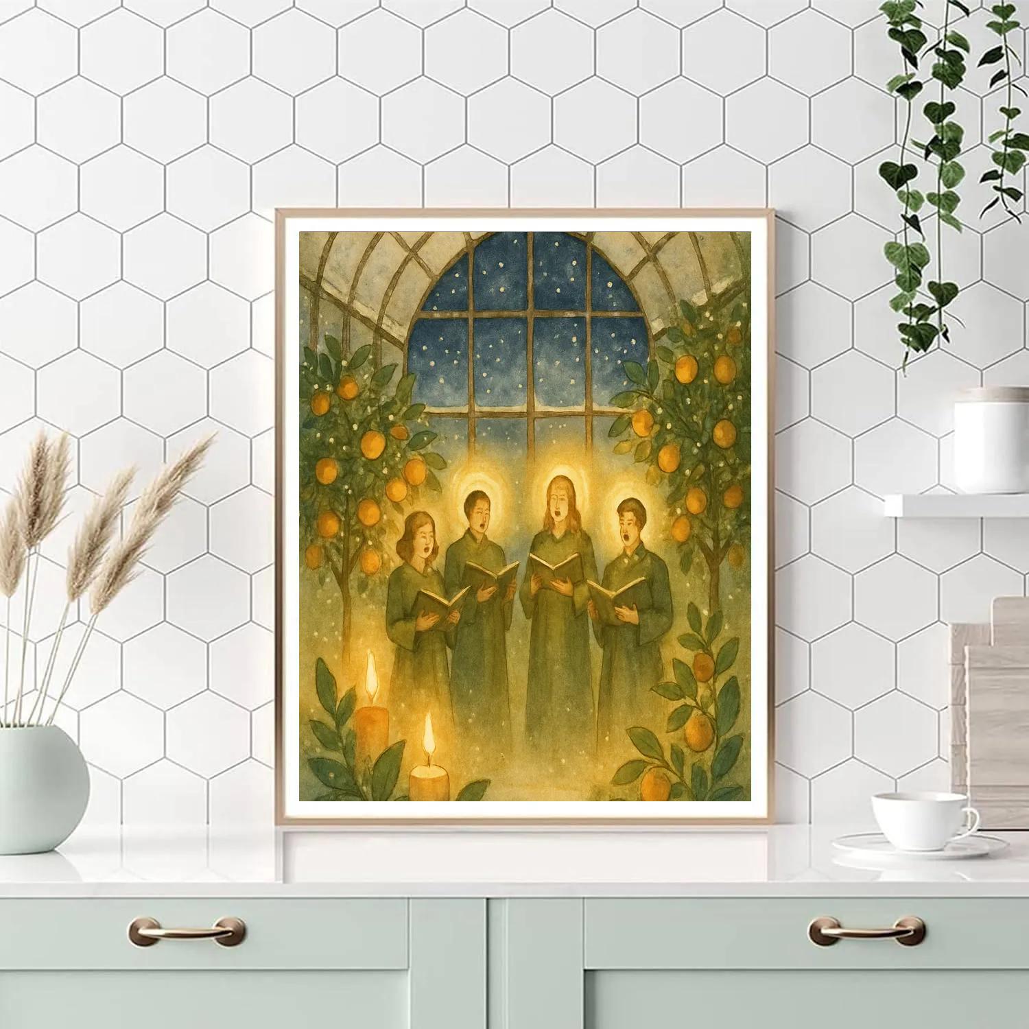 Snowbound Greenhouse Choir paint by numbers