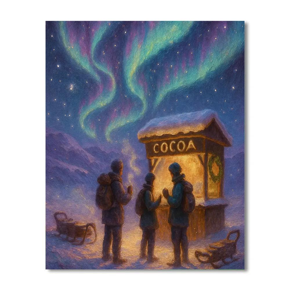 Aurora Ridge Hot Cocoa Stop Number painting