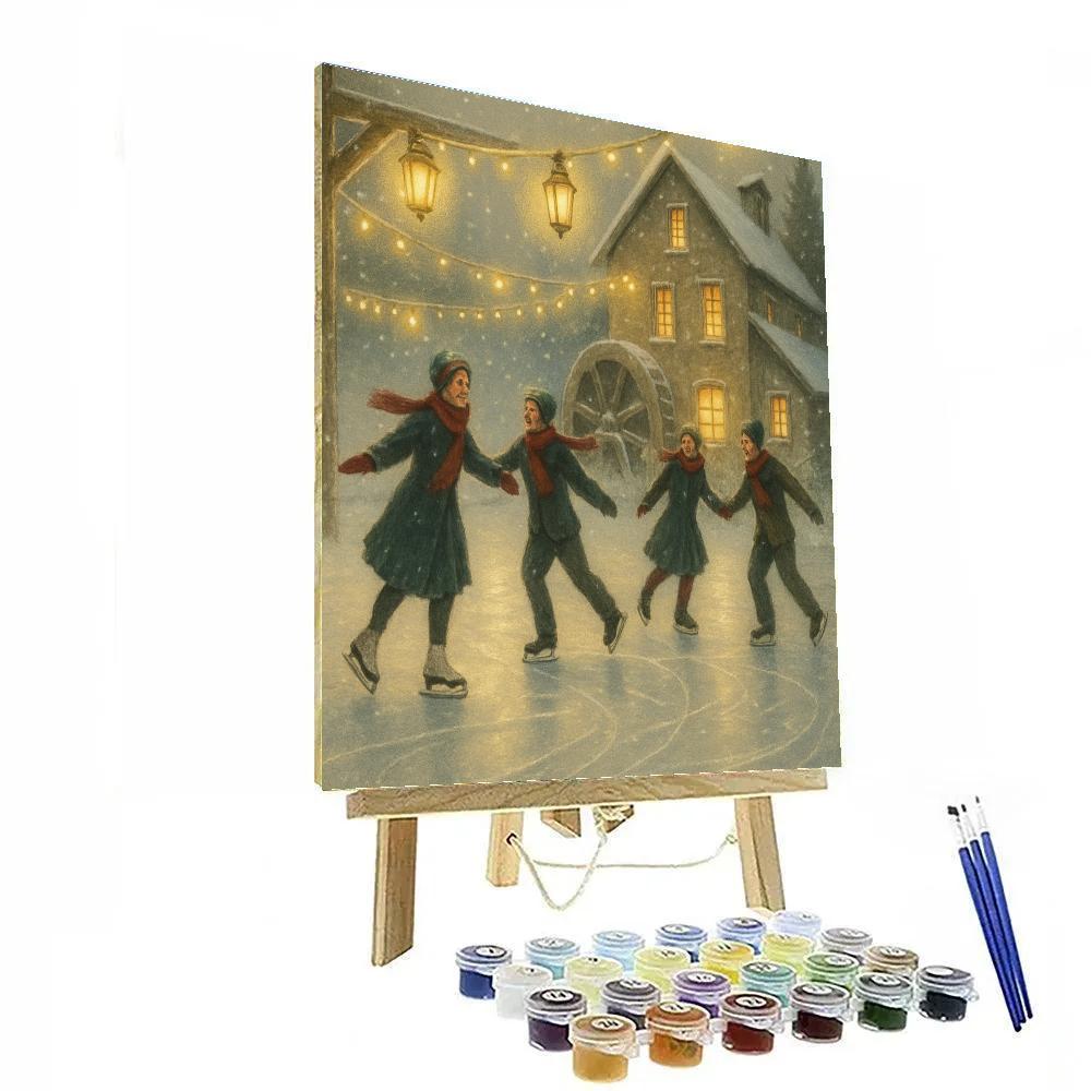 Lantern Mill Ice Rink Paint by numbers art