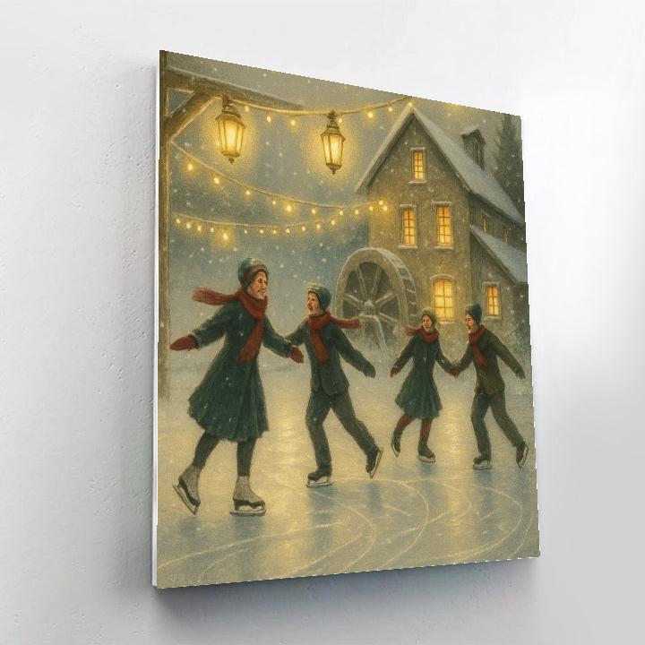 Lantern Mill Ice Rink Paint by numbers art