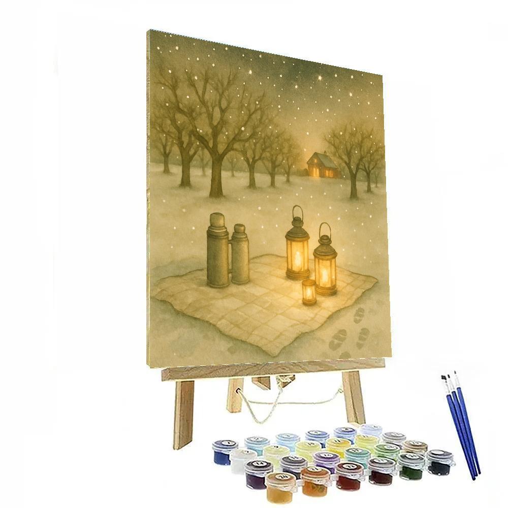 Winter Starlight Orchard Picnic Painting by numbers kit