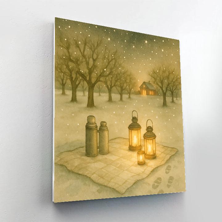 Winter Starlight Orchard Picnic Painting by numbers kit