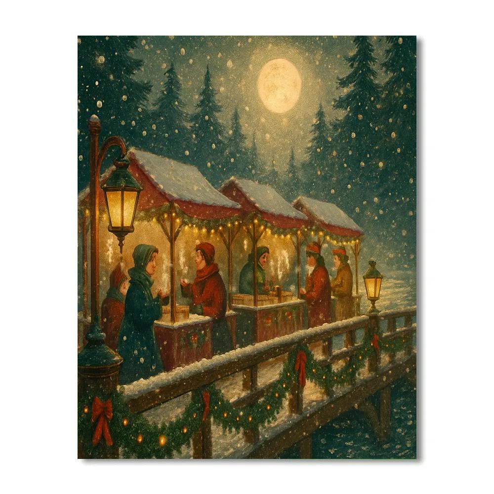 Moonlit Fir Bridge Market paint by number
