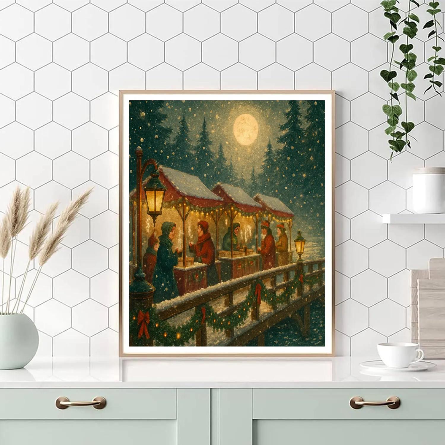 Moonlit Fir Bridge Market paint by number