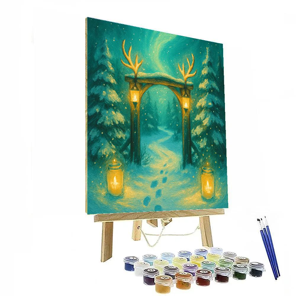 Glowing Antler Forest Gate Number painting