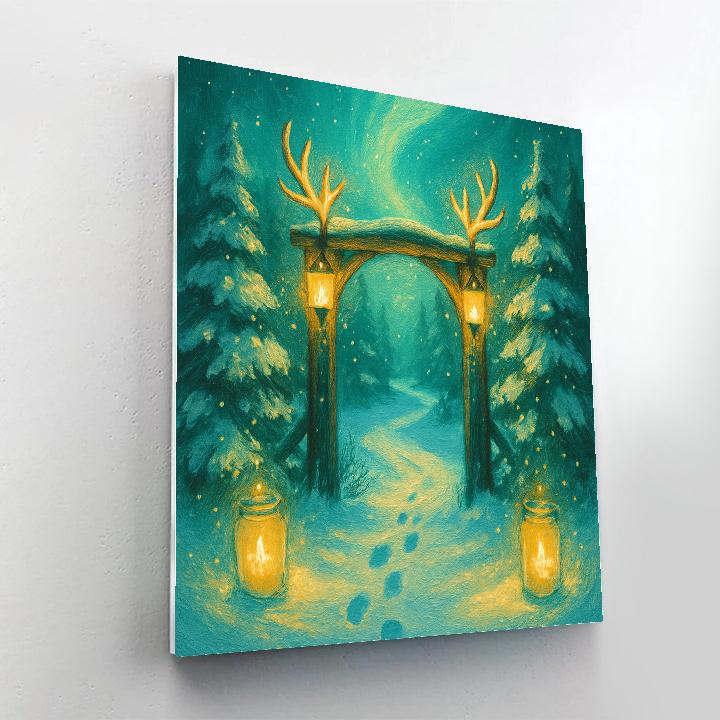 Glowing Antler Forest Gate Number painting