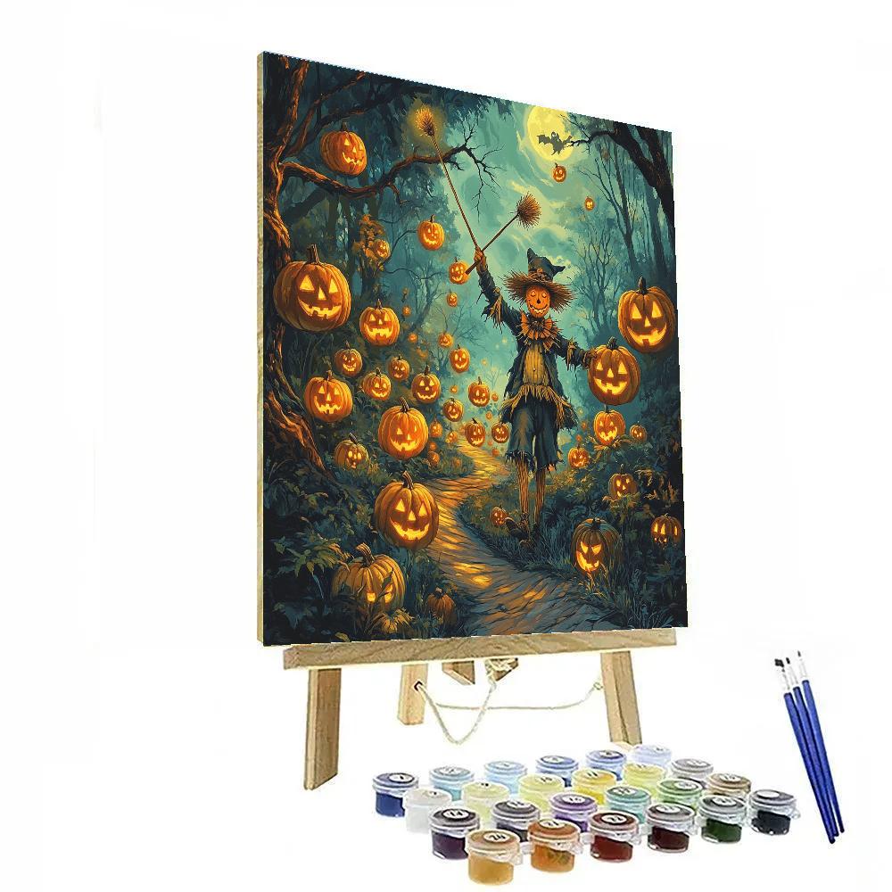 Spooky Lantern Parade Of The Hollow Woods Paint by numbers kits