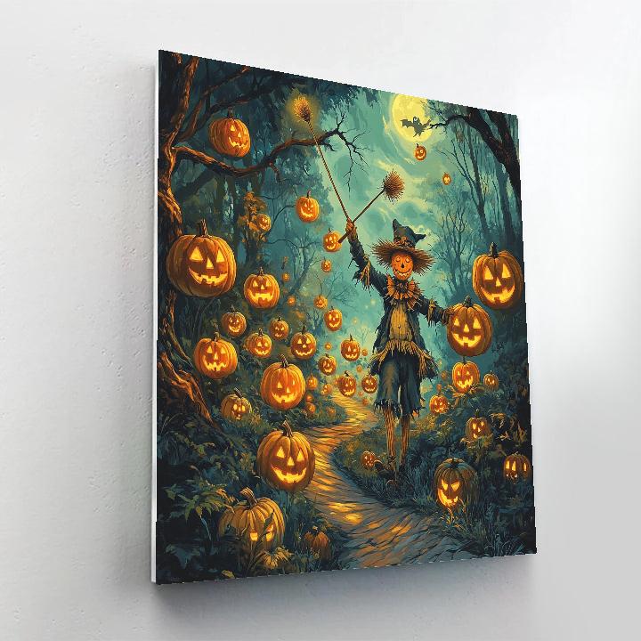 Spooky Lantern Parade Of The Hollow Woods Paint by numbers kits