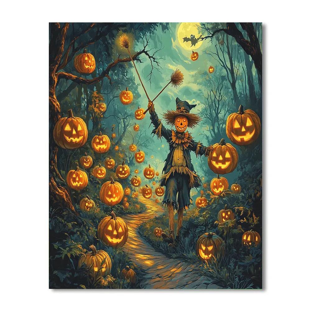 Spooky Lantern Parade Of The Hollow Woods Paint by numbers kits