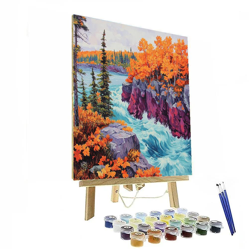 A.Y. Jackson Inspired Autumn Rapids Of Algoma paint by numbers