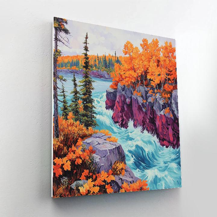 A.Y. Jackson Inspired Autumn Rapids Of Algoma paint by numbers