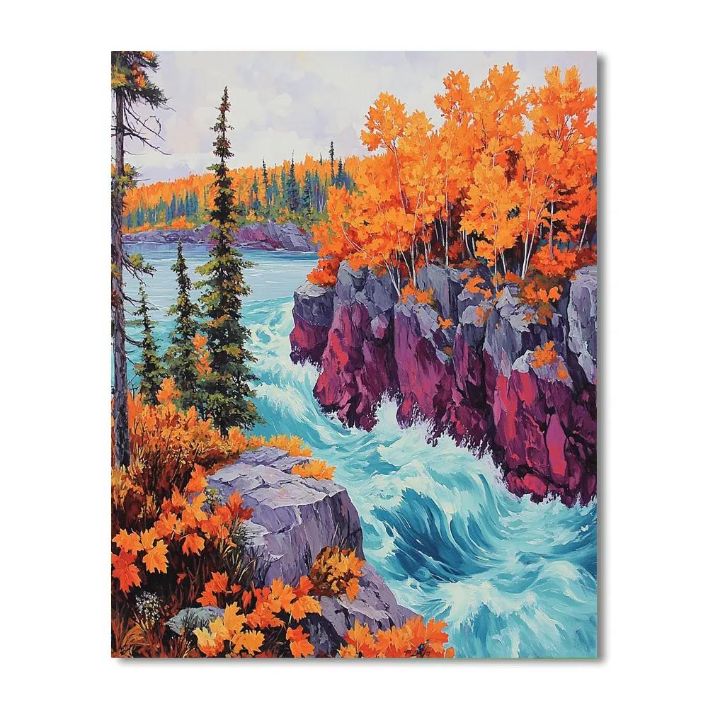 A.Y. Jackson Inspired Autumn Rapids Of Algoma paint by numbers