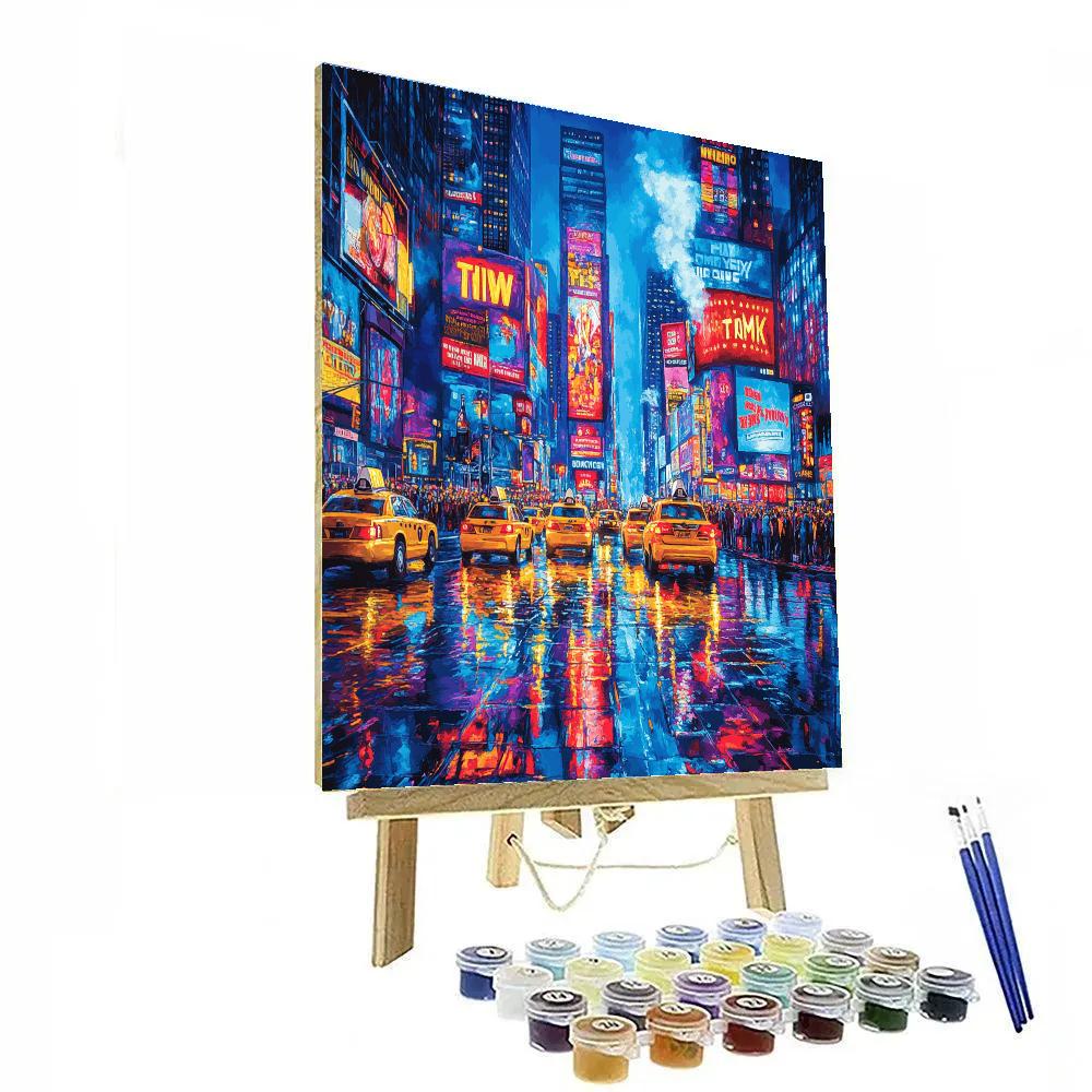 Times Square Night Lights New York City United States Painting by numbers kit