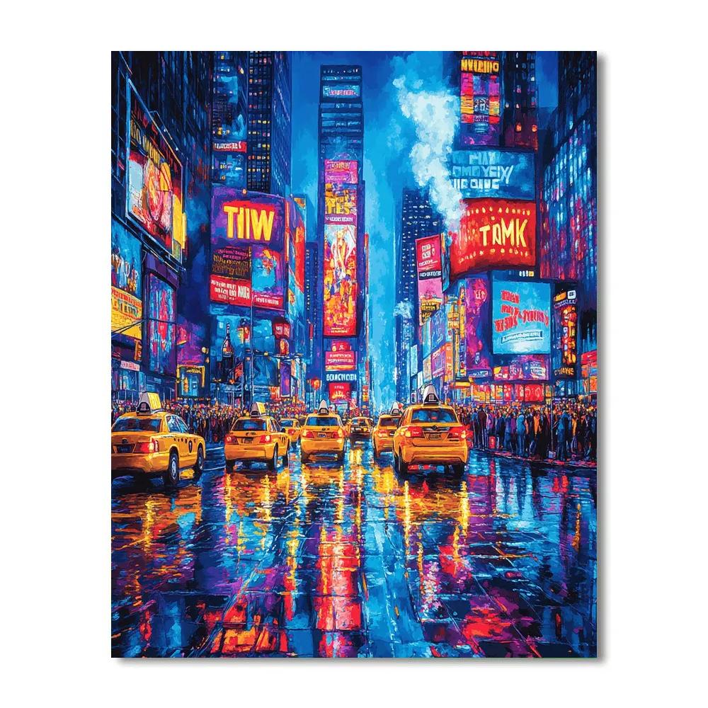 Times Square Night Lights New York City United States Painting by numbers kit