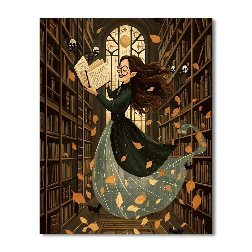 Portrait Of A Haunted Librarian Ghost Edition painting number kit