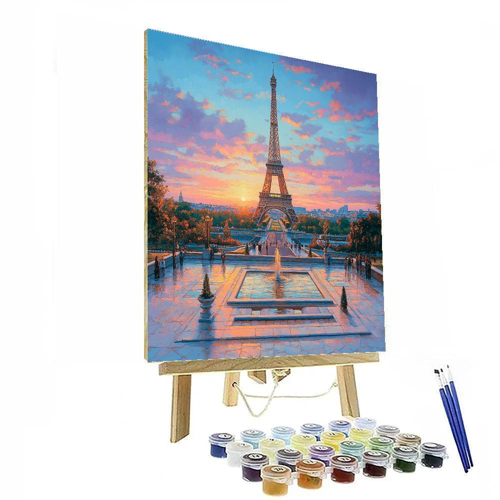 Eiffel Tower View From The Trocadero Paris France Number painting