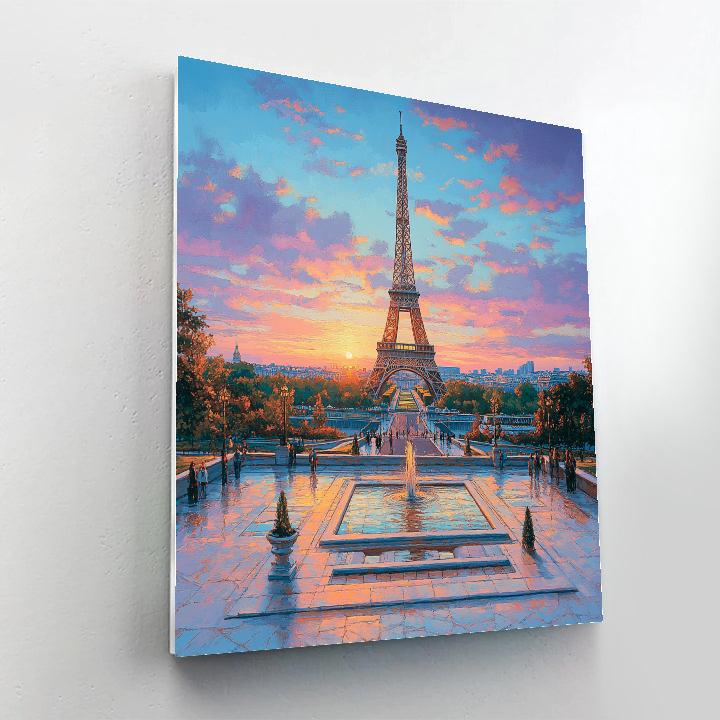 Eiffel Tower View From The Trocadero Paris France Number painting