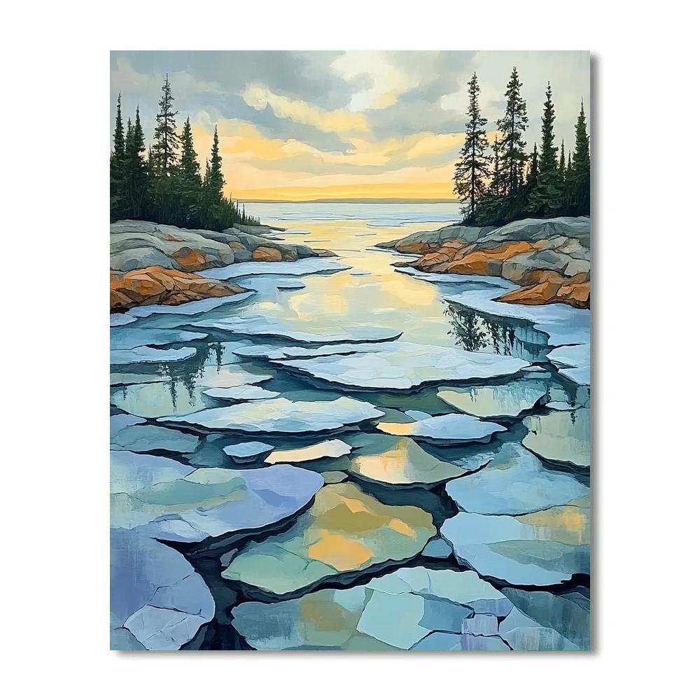 A.Y. Jackson Inspired Spring Breakup On Northern Lake painting number kit
