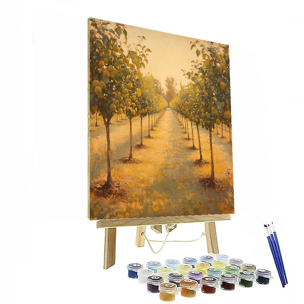 Leonardo Da Vinci Inspired Golden Orchard Light paint by numbers