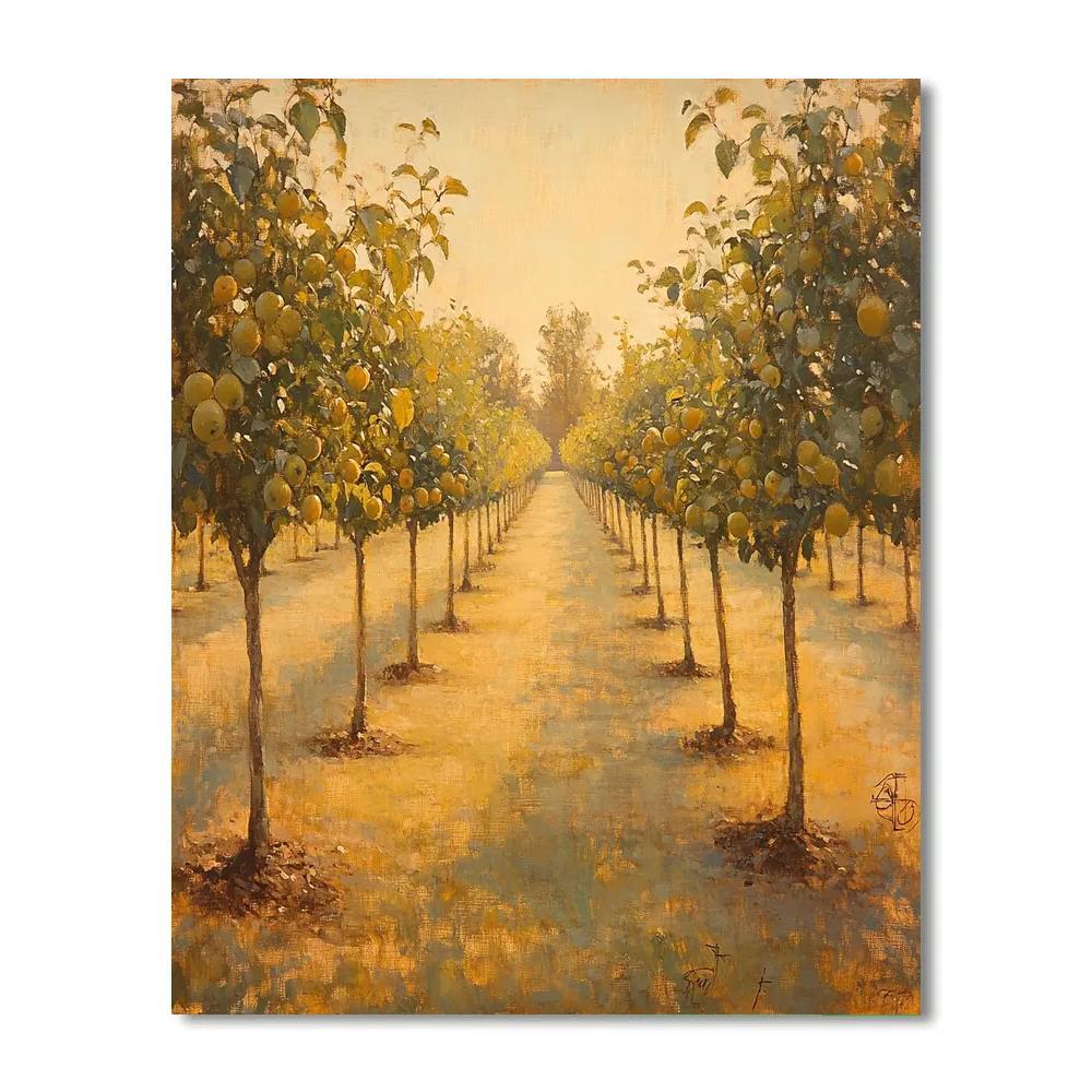 Leonardo Da Vinci Inspired Golden Orchard Light paint by numbers