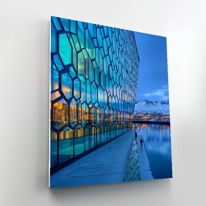Harpa Concert Hall Waterfront Reykjavik Iceland Paint by numbers art