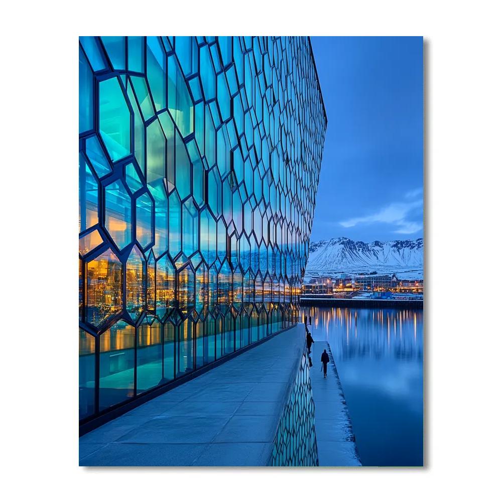 Harpa Concert Hall Waterfront Reykjavik Iceland Paint by numbers art
