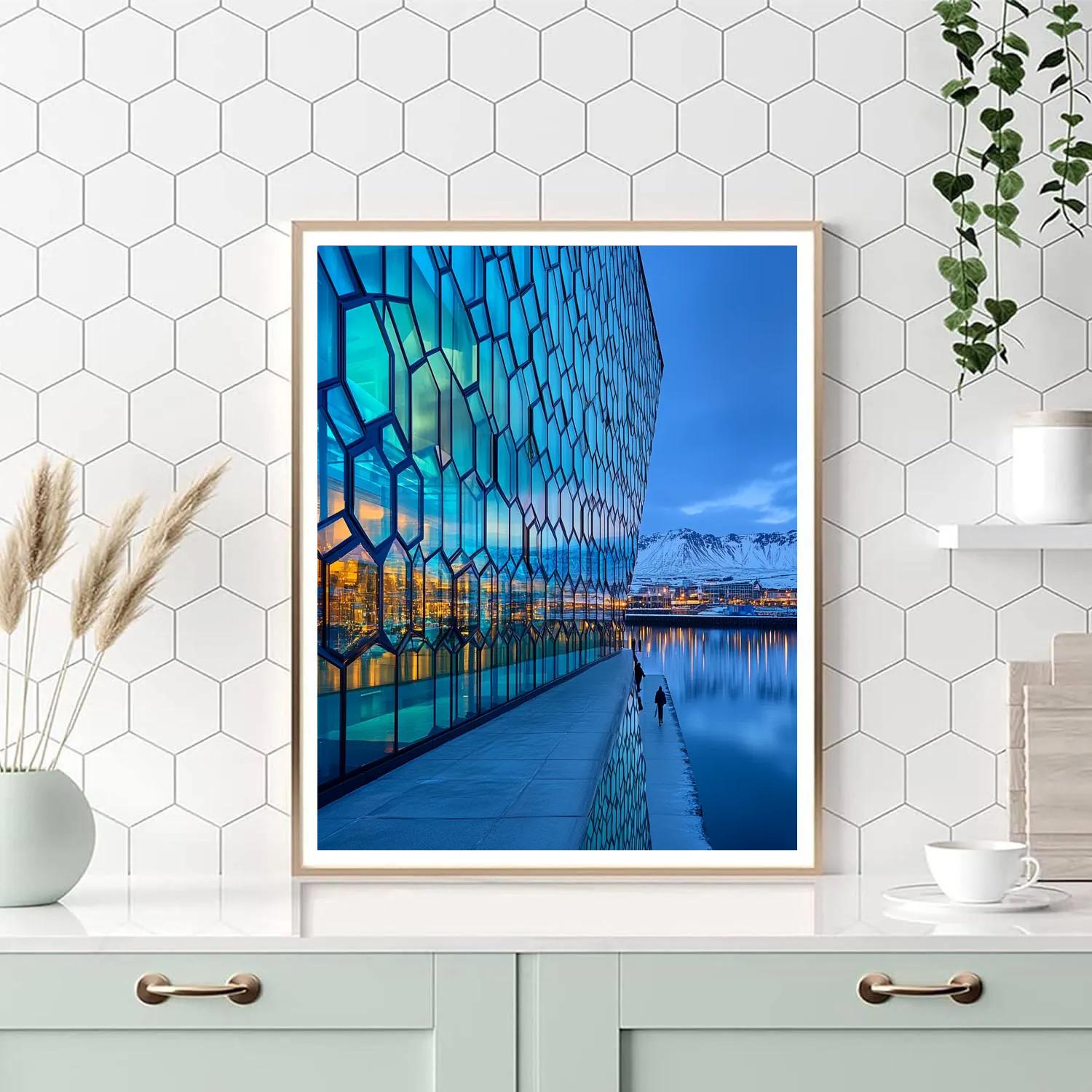 Harpa Concert Hall Waterfront Reykjavik Iceland Paint by numbers art