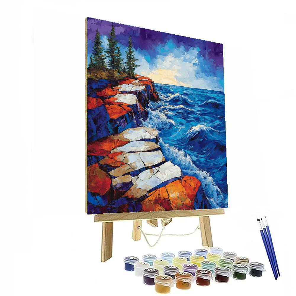 Arthur Lismer Inspired Stormlit Granite Shore Numbered painting kits