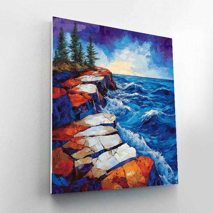 Arthur Lismer Inspired Stormlit Granite Shore Numbered painting kits