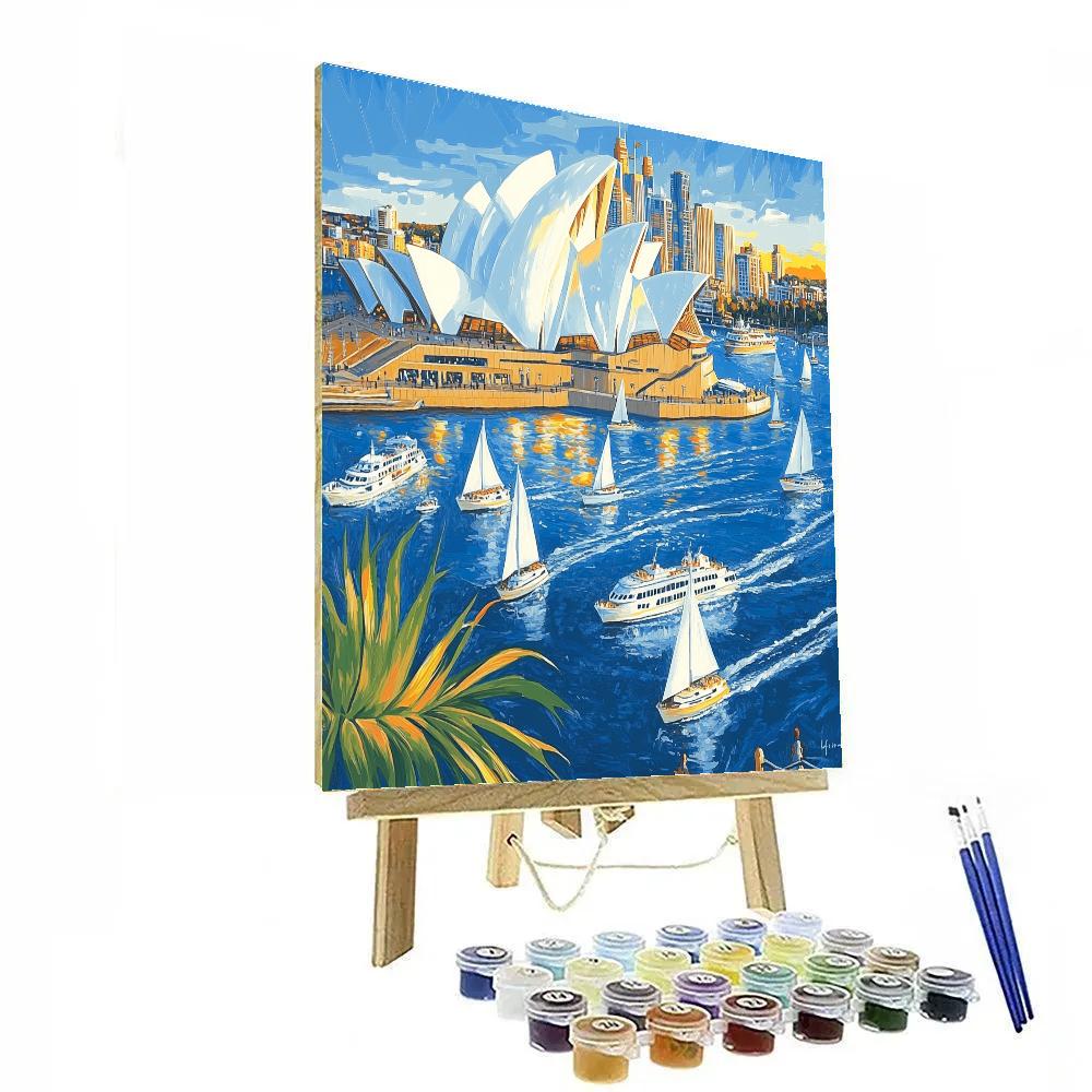 Sydney Opera House And Harbor Skyline Sydney Australia paint by numbers