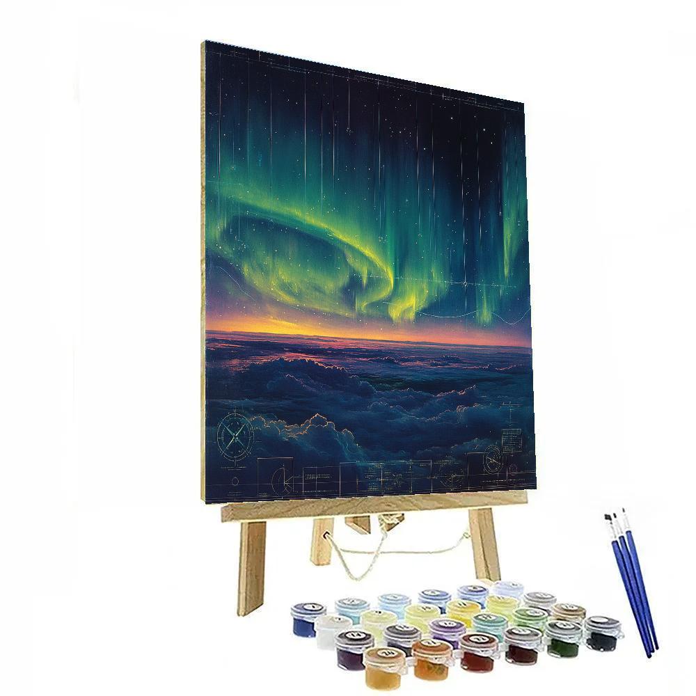 Leonardo Da Vinci Inspired Aurora Geometry paint by number