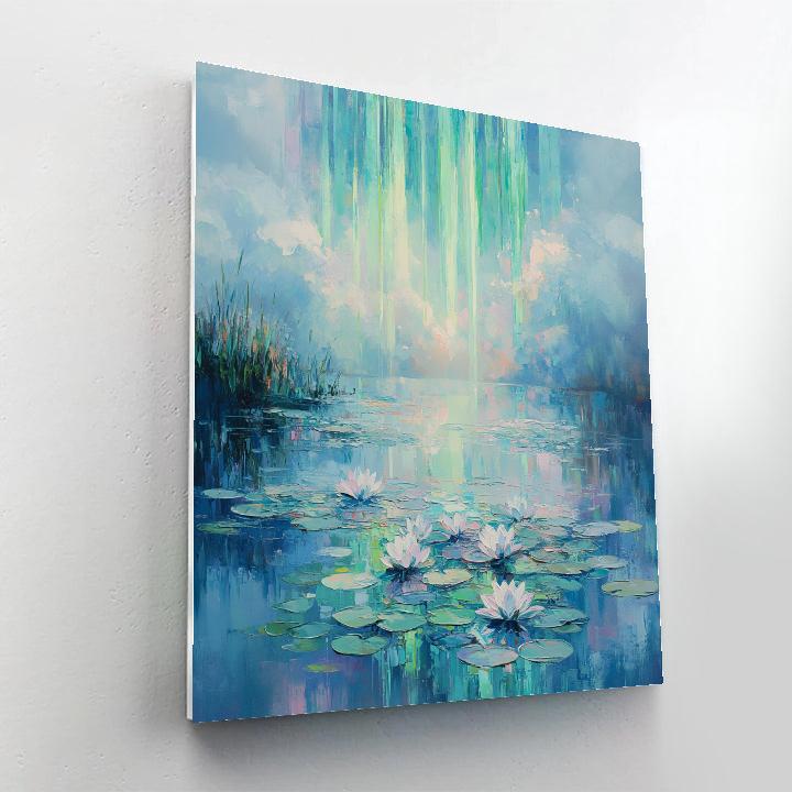 Monet Inspired Aurora Over Water Lilies Painting by numbers kit