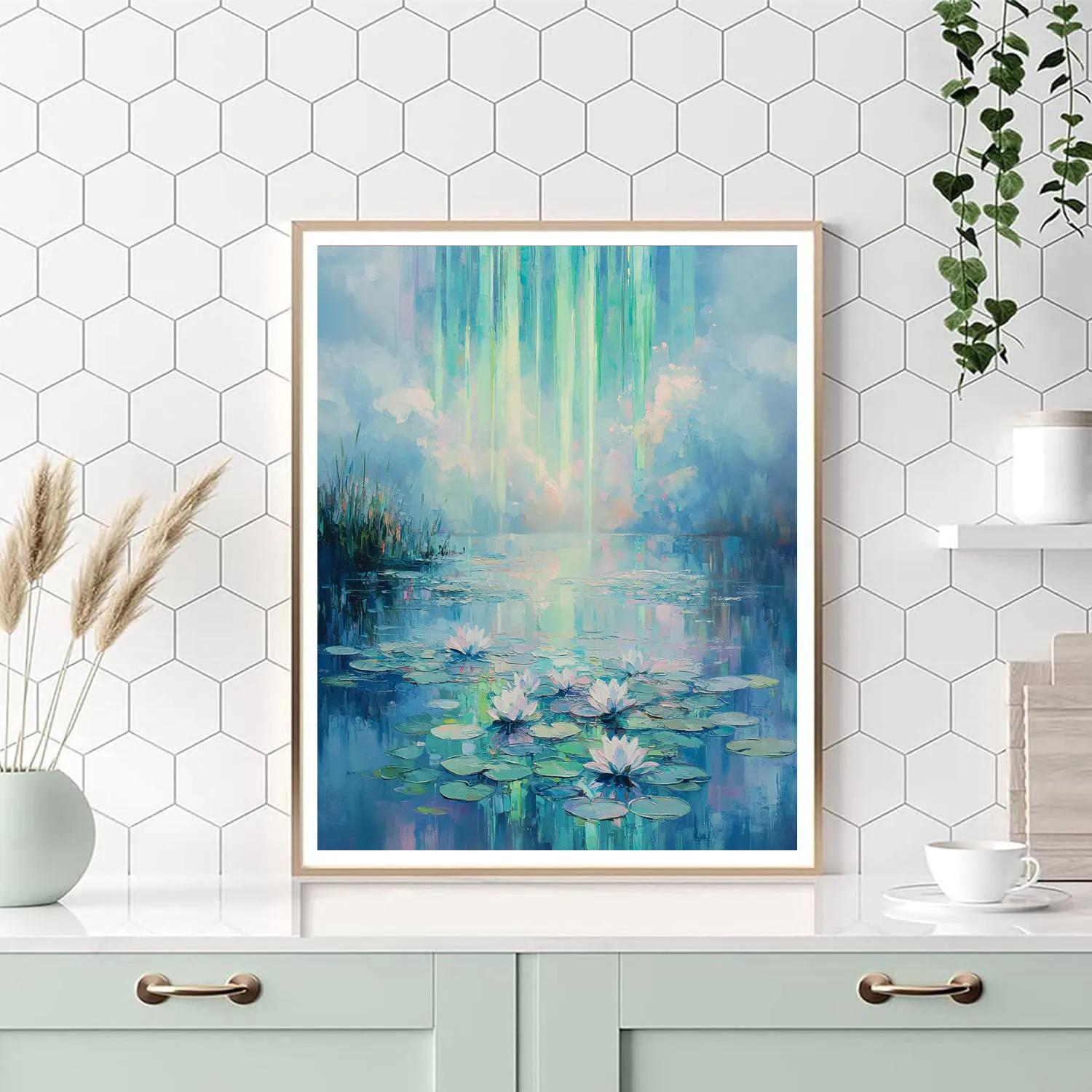 Monet Inspired Aurora Over Water Lilies Painting by numbers kit