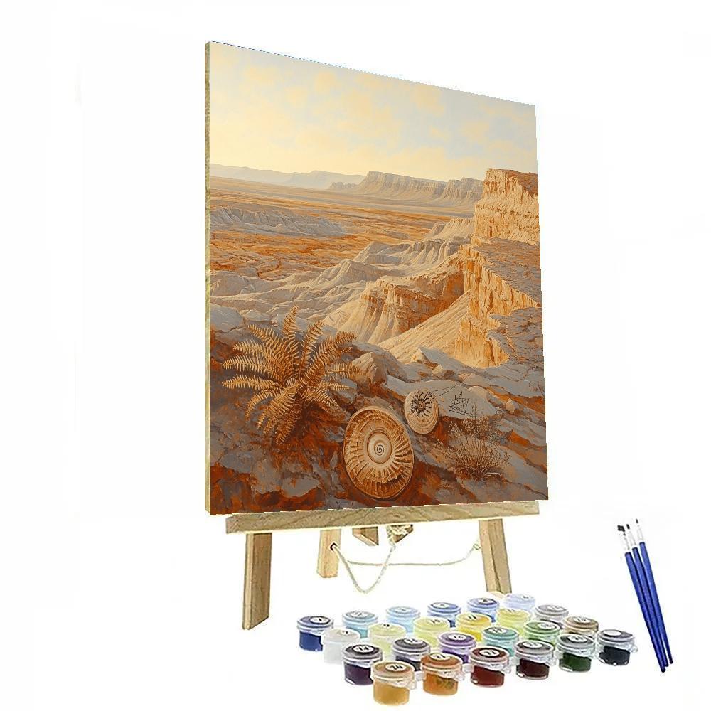 Leonardo Da Vinci Inspired Desert Fossil Traces Paint by numbers art